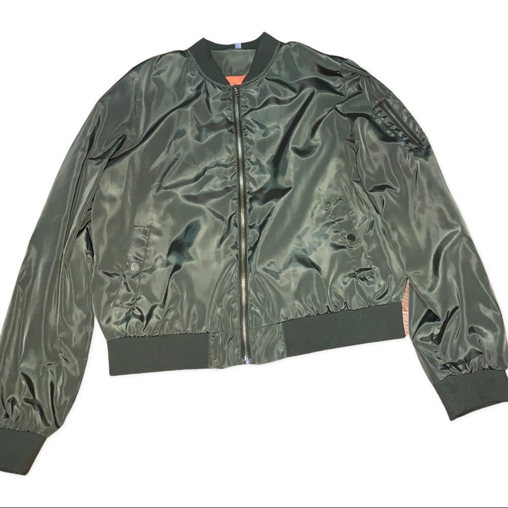 Army Green Bomber with Orange Lining!!